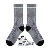 Flint Sneaker Match Socks ā Air Jordan 6 Retro LTR Inspired Mid-Calf Crew Socks
