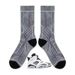 Flint Sneaker Match Socks – Air Jordan 6 Retro LTR Inspired Mid-Calf Crew Socks