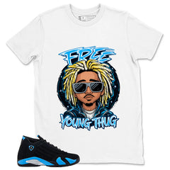 Free Young Thug Shirt- Match Air Jordan 14 Black University Blue 2026