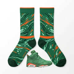 Gatorade Green Socks – Air Jordan 6 Retro NRG Inspired Mid-Calf Unisex Crew Socks