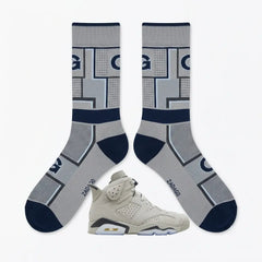 Georgetown Socks – Air Jordan 6 Retro Georgetown Inspired Mid-Calf Unisex Crew Socks