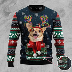 Chihuahua Christmas Ugly Sweater Cute Dog Graphic Christmas Gift Ideas For Dog Lovers - Zadago