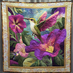 Purple Hummingbird WP2611032CL Quilt
