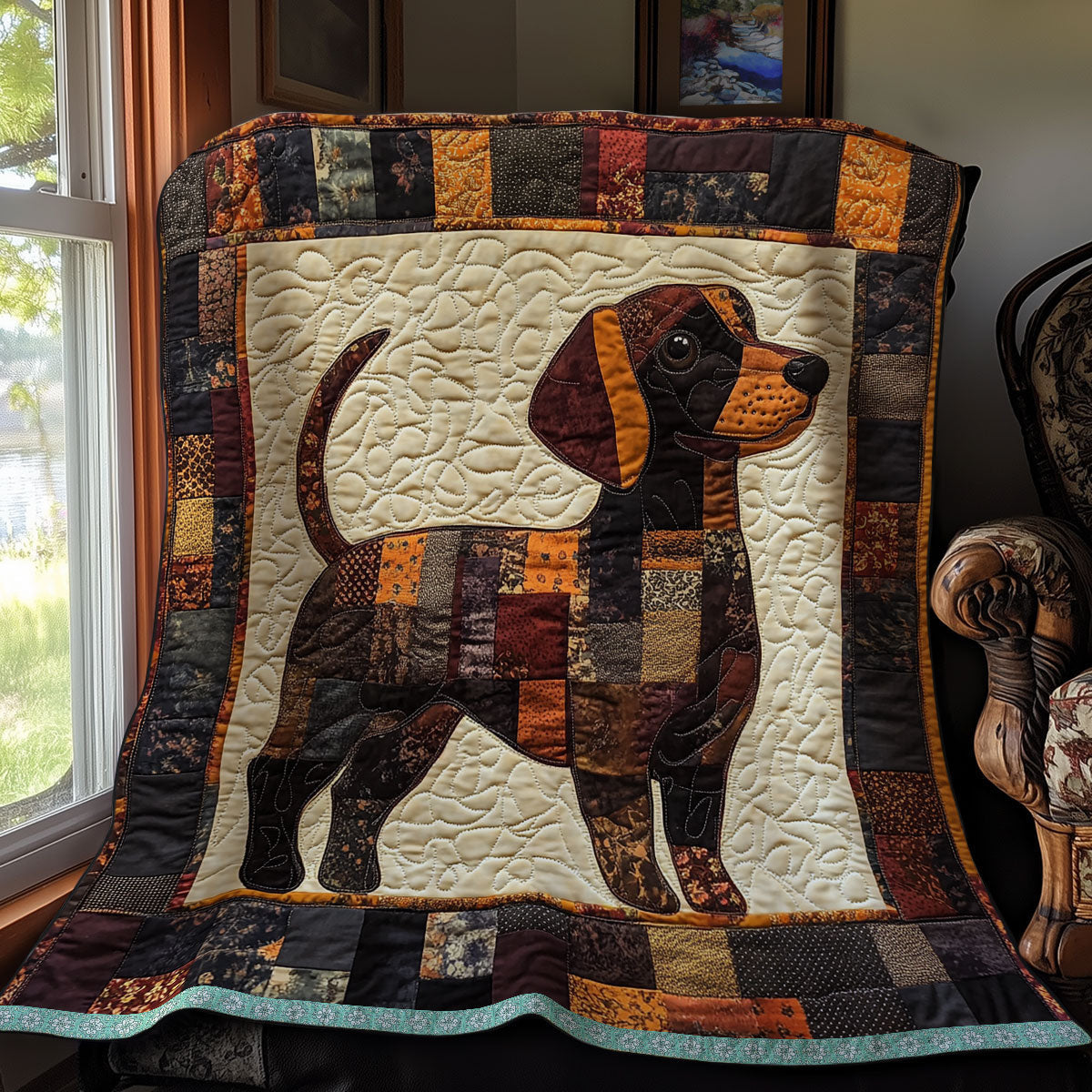 Dachshund Brown WX0212017CL Quilt