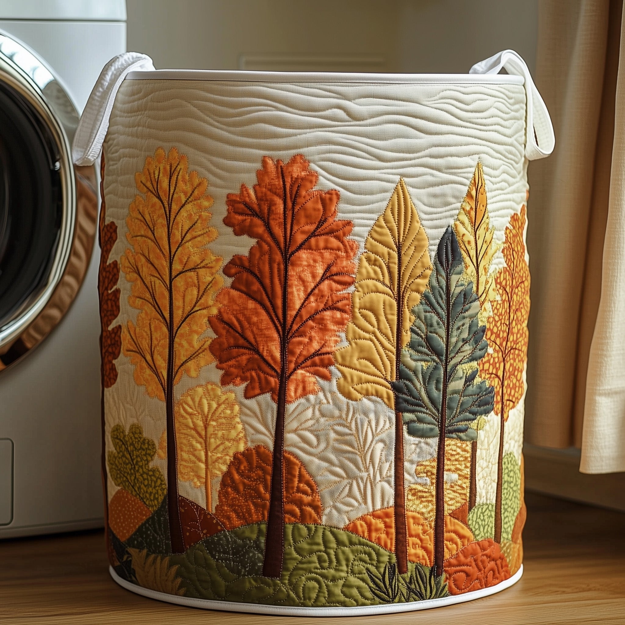Autumn Forest Quilted Laundry Basket Autumn Trees Laundry Hamper Gifts For Home Lovers