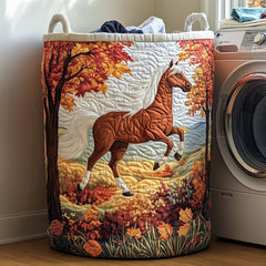 Autumn Horse Quilted Laundry Basket Horse Lover Laundry Hamper Best Housewarming Gift Ideas