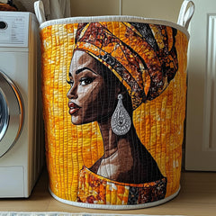 African Queen Quilted Laundry Basket Queen Portrait Clothes Hamper Gifts For Home Decor