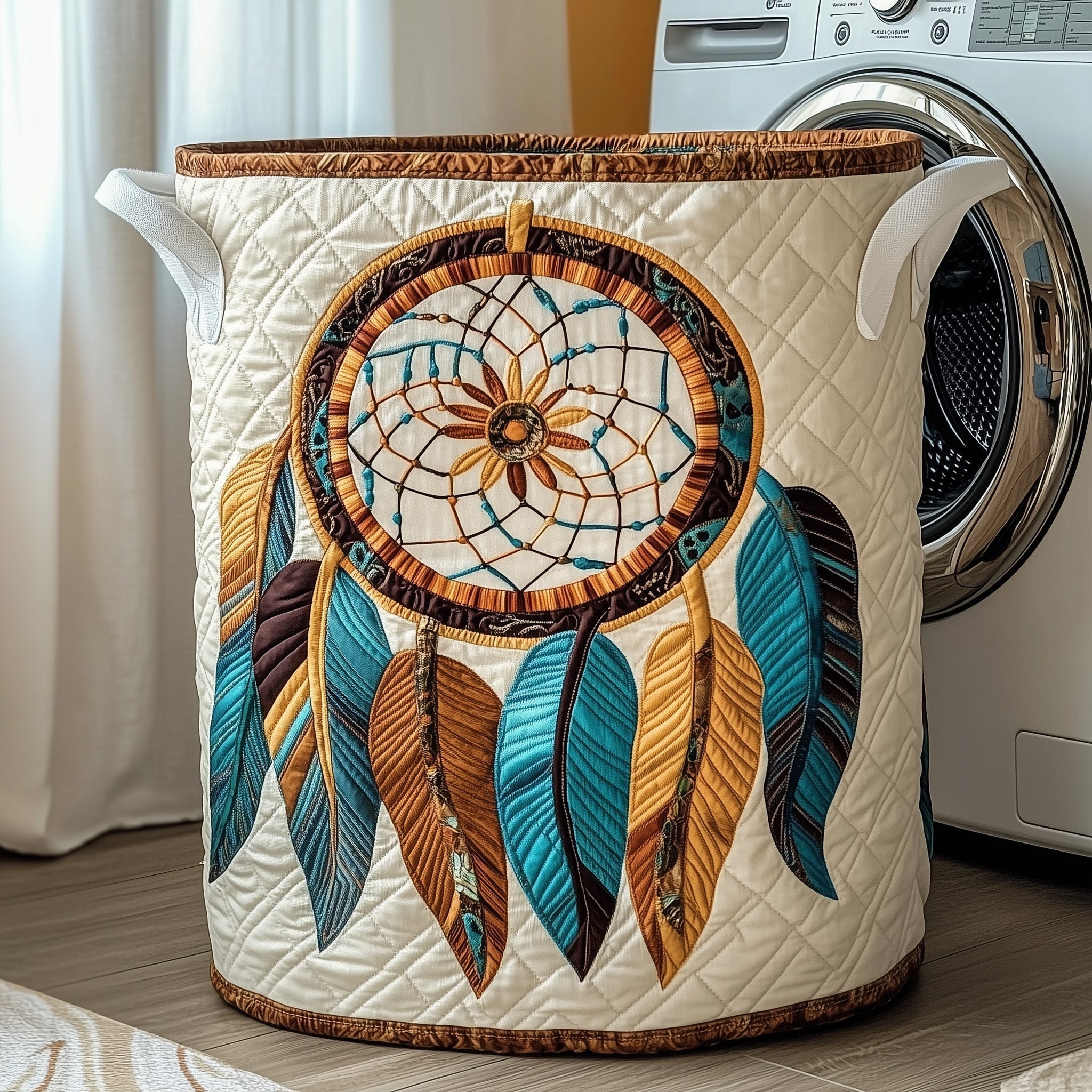 Dreamcatcher Feathers Quilted Laundry Basket Dreamcatcher Feathers Storage Basket Cute Gift