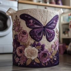 Butterfly Garden Quilted Laundry Basket Butterfly Floral Laundry Bin Presents For New Home