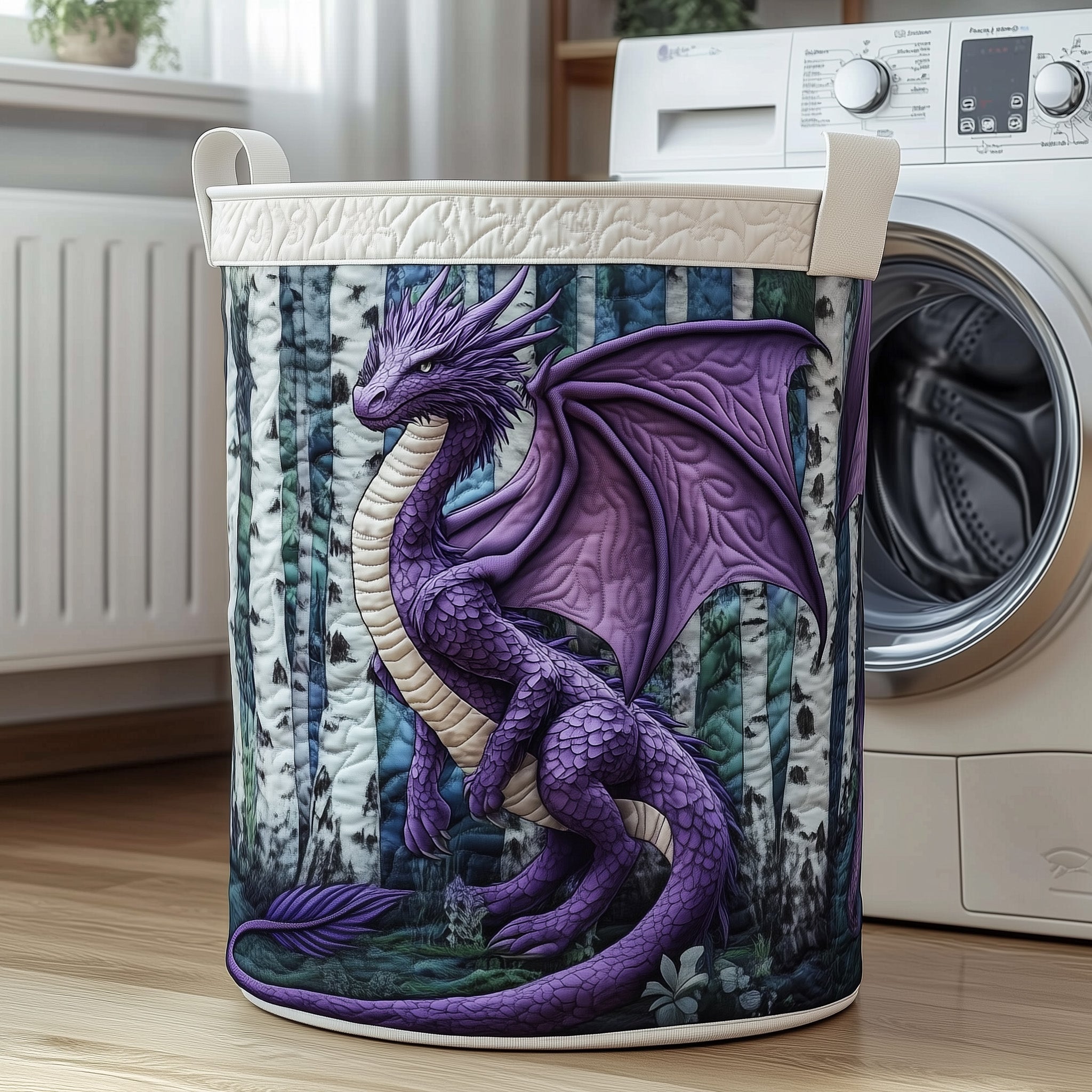 Dragon Forest Quilted Laundry Basket Dragon Woodland Laundry Hamper Trendy Gift