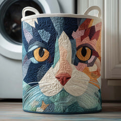 Cat Face Quilted Laundry Basket Cat Lover Laundry Hamper Thoughtful Home Gifts For Mom