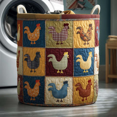 Chicken Patchwork Quilted Laundry Basket Chicken Lover Laundry Hamper Ideas Gift