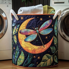 Dragonfly Moon Garden Quilted Laundry Basket Dragonfly Lover Laundry Bin Gifts For New Homes