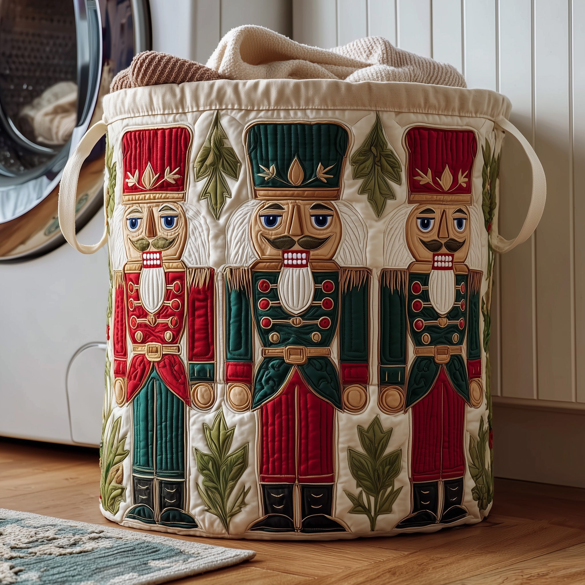 Nutcracker Soldiers Quilted Laundry Basket Nutcracker Soldier Storage Basket Unique Gift
