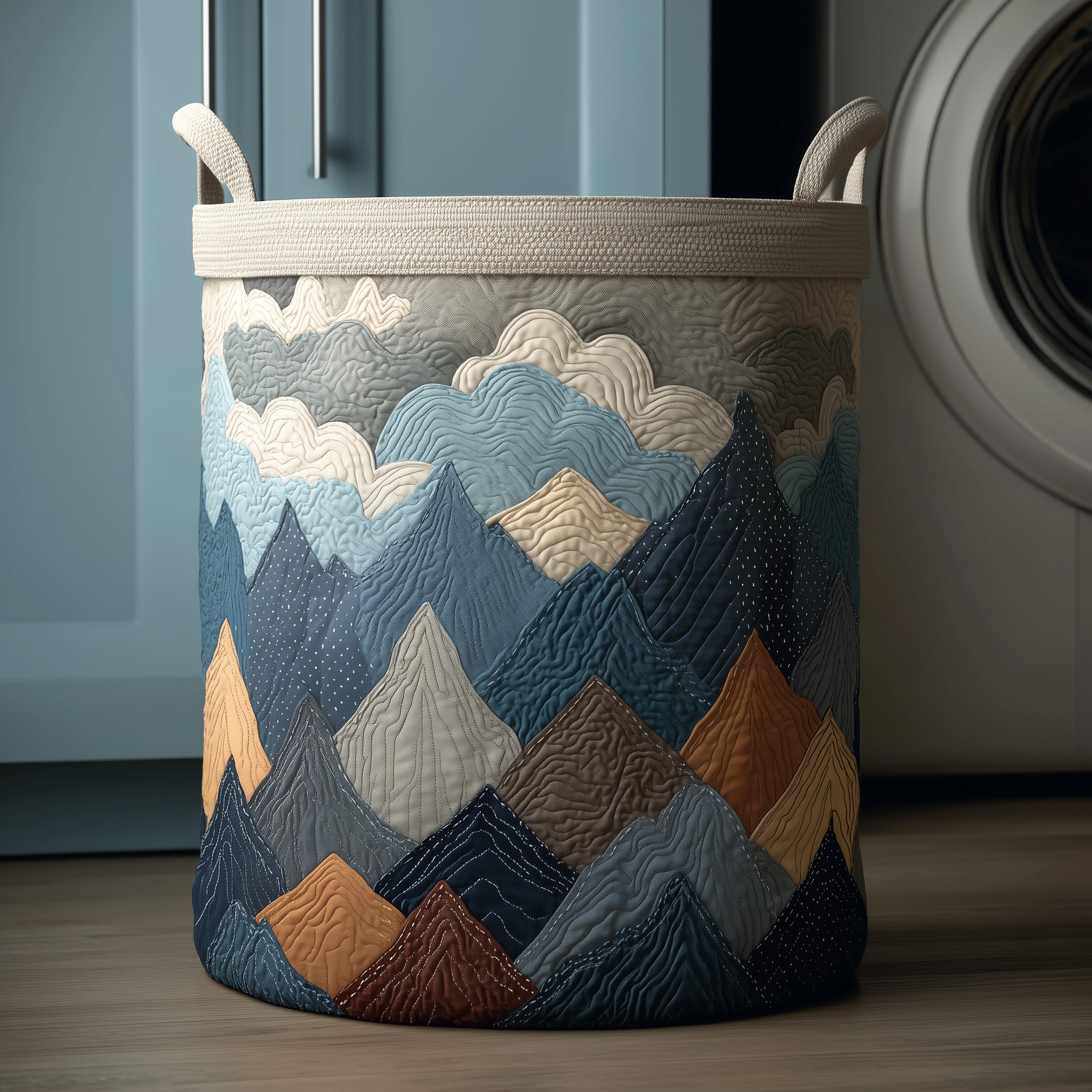 Mountain Landscape Quilted Laundry Basket Mountains Storage Basket Home Gifts For Wife