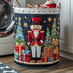 Nutcracker Christmas Quilted Laundry Basket Nutcracker Holiday Clothes Hamper Unique Decor Gift