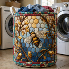 Honey Bee Garden Quilted Laundry Basket Bee Lover Laundry Bin Warm Home Decor Gifts For Her