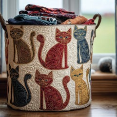 Laurel Burch Cats Quilted Laundry Basket Cat Lover Laundry Bin House Lover Gift