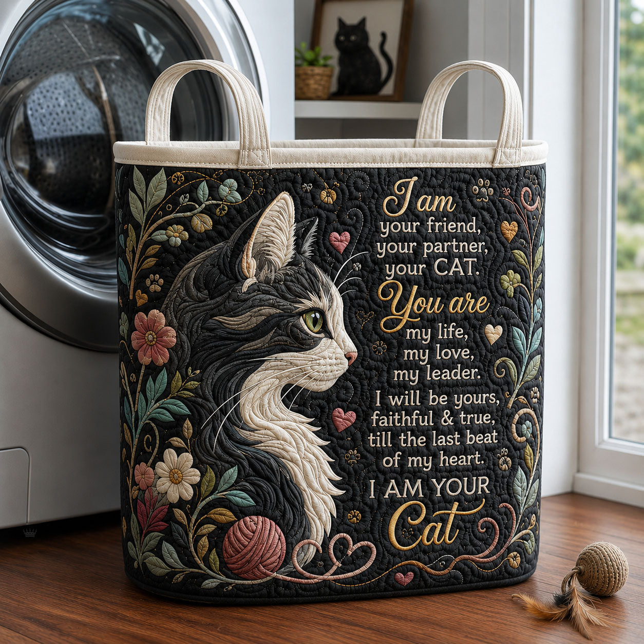 I Am Your Cat Quilted Laundry Basket Cat Lover Laundry Bin Charming Home Decor Ideas For Mom
