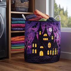 Haunted Mansion Quilted Laundry Basket Halloween Haunted House Storage Basket Room Gift For Her