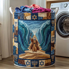 Moses Parting Sea Quilted Laundry Basket Star Of David Storage Basket Gift For House Lover