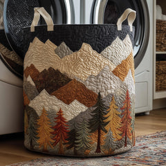 Mountain Landscape Quilted Laundry Basket Mountain Forest Storage Basket Home Gifts For Grandma
