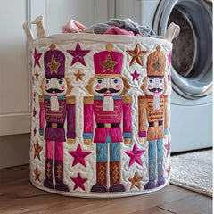 Nutcracker Holiday Quilted Laundry Basket Nutcracker Soldier Storage Basket Home Gift