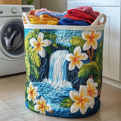 Tropical Waterfall Paradise Quilted Laundry Basket Waterfall Floral Storage Basket Cute Gift