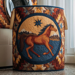 Wild Horse Spirit Quilted Laundry Basket Horse Lover Laundry Bin Best Home Gifts For Mom