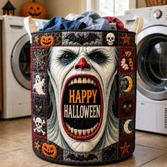 Scary Clown Halloween Quilted Laundry Basket Halloween Clown Storage Basket Home Gifts For Wife