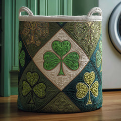 Shamrock Quilt Quilted Laundry Basket Shamrock Laundry Bin Pretty Room Decor For Her