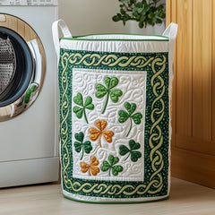 Shamrock Garden Quilted Laundry Basket Shamrock Lover Laundry Bin Best Home Gifts For Mom