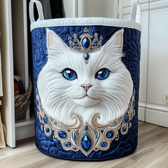 Royal Cat Quilted Laundry Basket Cat Lover Laundry Bin Cozy Home Decor Gifts For Mom