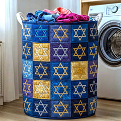 Star Of David Quilted Laundry Basket Lone Star Patchwork Storage Basket Gifts For New Homes