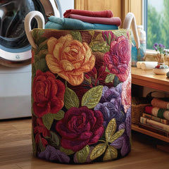Rose Garden Quilted Laundry Basket Floral Laundry Bin Great Housewarming Gift Ideas
