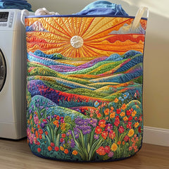 Sunrise Meadow Quilted Laundry Basket Floral Lands Laundry Bin Ideas Gift
