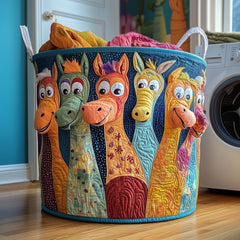 Quirky Horse Friends Quilted Laundry Basket Horse Lover Storage Basket House Lover Gift Ideas