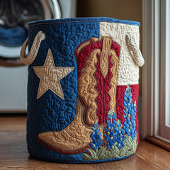 Texas Boot Quilted Laundry Basket Cowboy Boot Floral Laundry Hamper Home Decor Gifts For Her