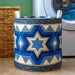 Star Of David Quilted Laundry Basket Star Quilt Storage Basket Trendy Room Decor