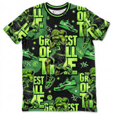 Goat MJ All Over Print Shirt Match Travis Scott x Air Jordan Jumpman Green Spark