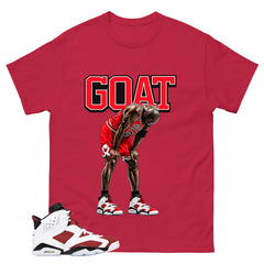 Goat MJ Shirt - Match White Air Jordan 6 Carmine