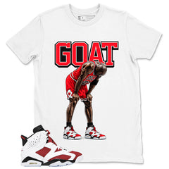 Goat MJ Shirt - Match White Air Jordan 6 Carmine