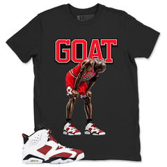 Goat MJ Shirt - Match White Air Jordan 6 Carmine