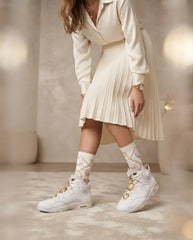 Gold Hoops Socks – Wmns Air Jordan 6 Retro Inspired Mid-Calf Unisex Crew Socks