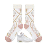 Gold Hoops Socks ā Wmns Air Jordan 6 Retro Inspired Mid-Calf Unisex Crew Socks
