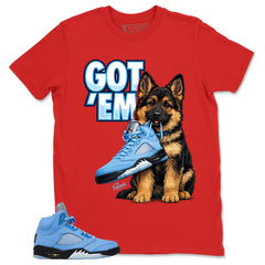 Graphic Tee Got 'Em Germand Shepherd Shirt - to Matching Air Jordan 5 Retro SE UNC