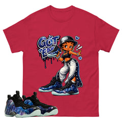 Got Em Lady Graphic Tee, Shirt to Match Air Foamposite One Galaxy, Air Foamposite Unisex Black Shirt