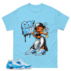 Got Em Lady Graphic Tee, Shirt to Match Air Foamposite Pro University Blue, Air Foamposite Unisex Blue Shirt