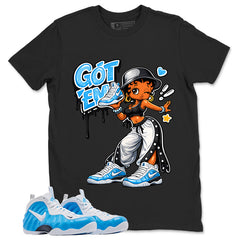Got Em Lady Graphic Tee, Shirt to Match Air Foamposite Pro University Blue, Air Foamposite Unisex Blue Shirt