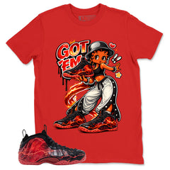 Got Em Lady Graphic Tee, Shirt to Match Air Foamposite Stranger Things, Air Foamposite Unisex Blue Shirt